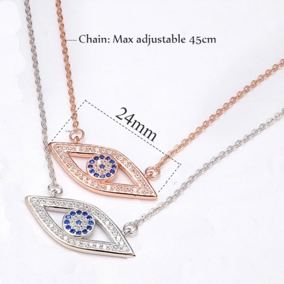 ❤️LAST ONE❤️ROSE GOLDTONE STAINLESS STEEL EVIL EYE - Picture 2 of 4